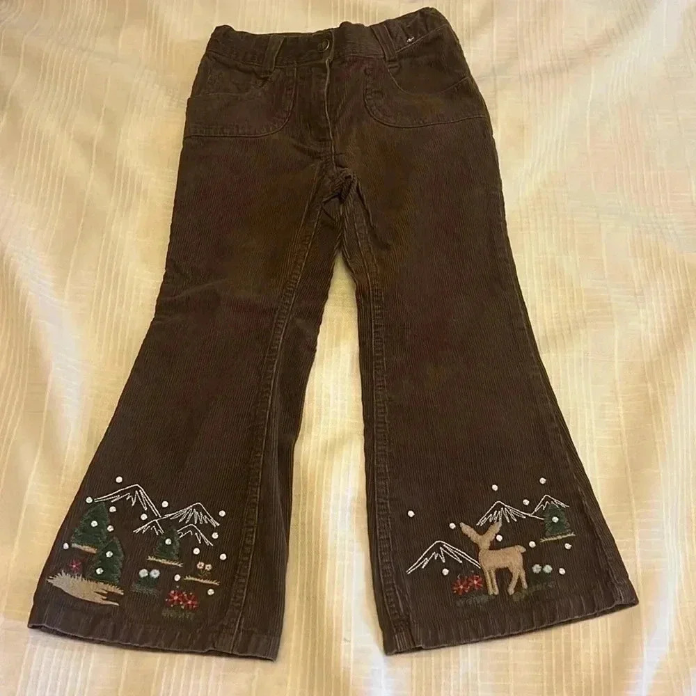 Y2K girls GYMBOREE  brown corduroy Jeans sz 4